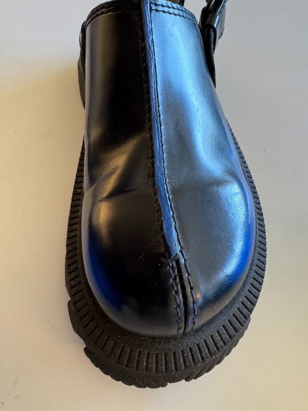 MIISTA Ota Blue Black Slingback Clog